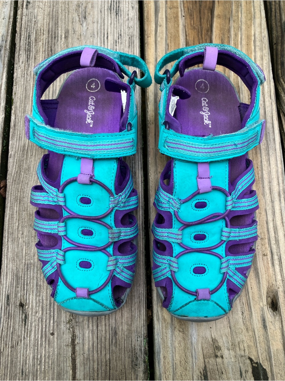 Cat & Jack Teal and Purple Kids Closed-Toe Sport Sandals